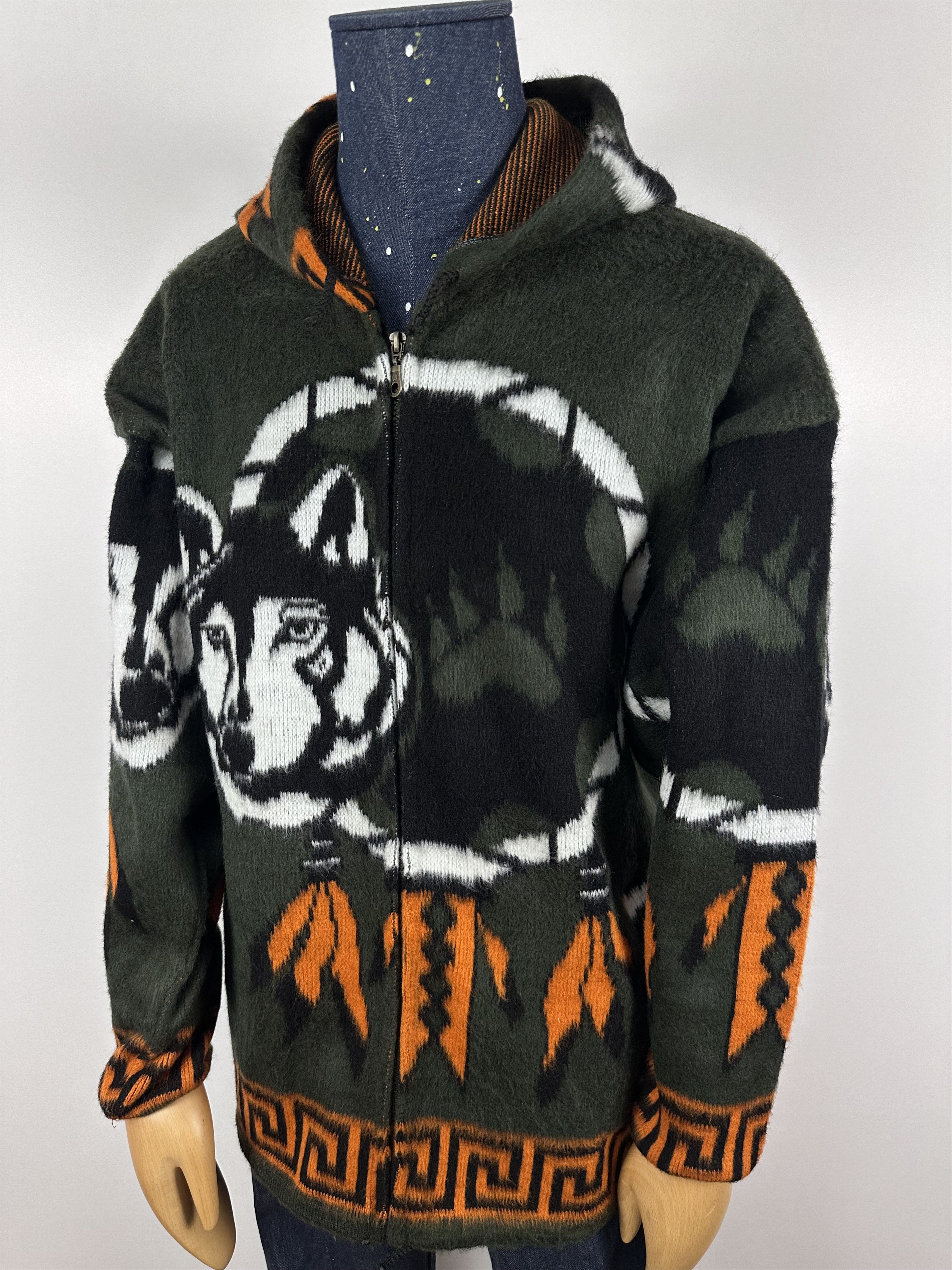 Vintage Vintage Genesis Wolf Fleece Jacket Wool Overprint Nature XL Size US XL / EU 56 / 4 - 1 Thumbnail