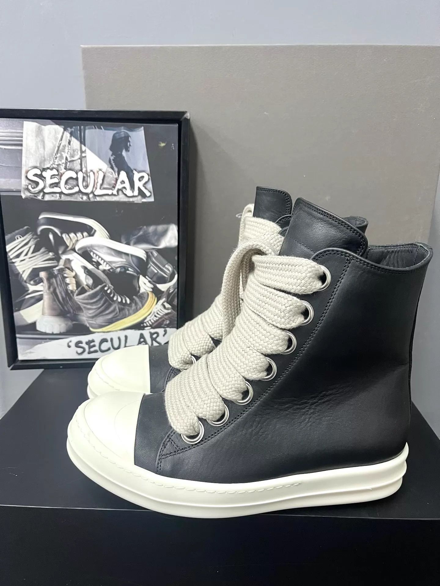 Rick Owens Rick Owens 24FW Mainline Jumbo-Lace High-Top Sneakers K34 Size US 7 / EU 40 - 2 Thumbnail