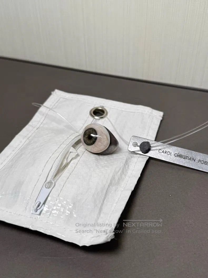 Carol Christian Poell White Zippered Pouch with Eye Detail. Size ONE SIZE - 1 Thumbnail