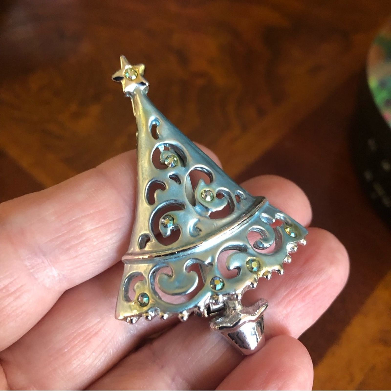 Vintage Vintage blue frost enamel aurora borealis stone brooch Size ONE SIZE - 3 Thumbnail