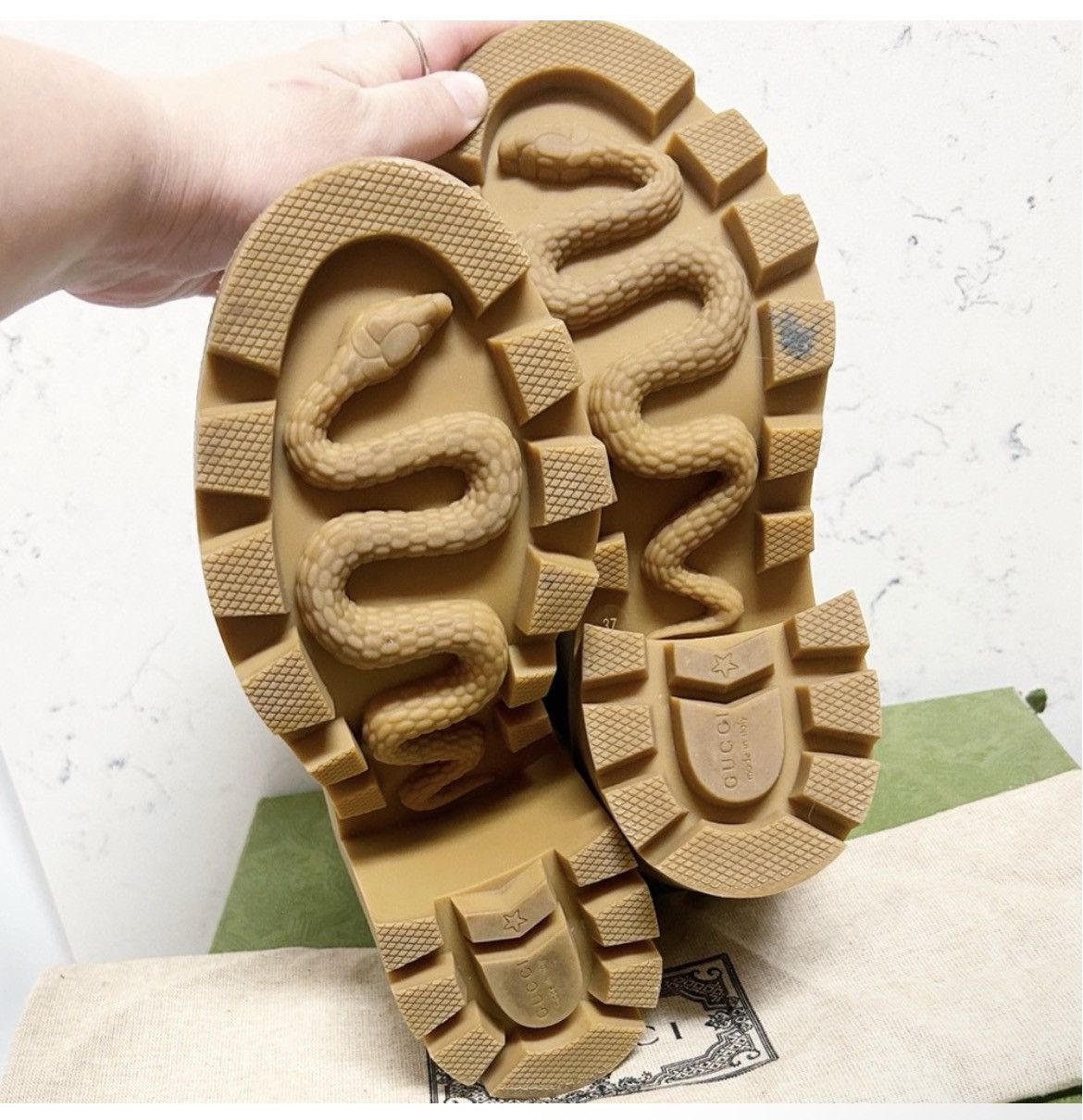 Gucci Aurhentic Gucci Supreme Monogram Trip Combat Heeled Boots Size US 7 / IT 37 - 9 Thumbnail