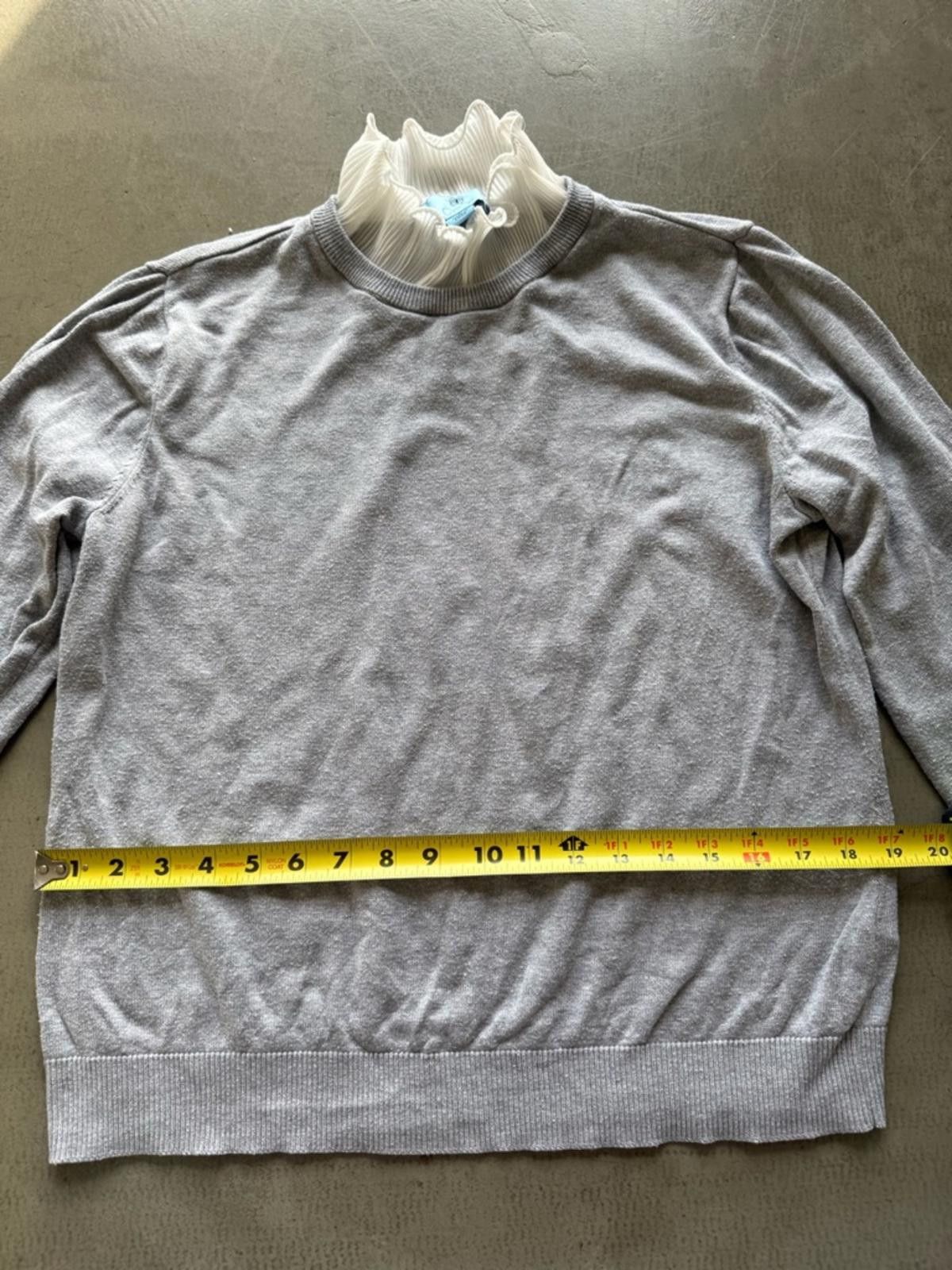 Opening Ceremony CeCe / Embellished Contrast Sweater / Pearl Detail / Gray Size L / US 10 / IT 46 - 7 Thumbnail