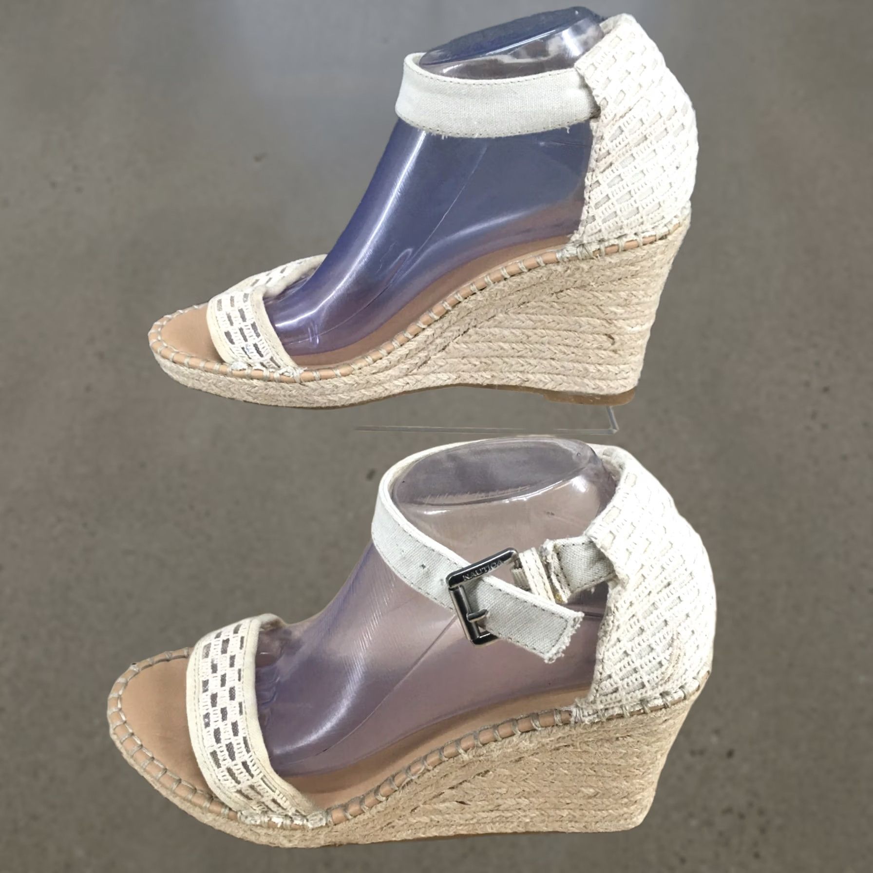 Nautica Nautica Sandals Womens 8.5 San Blas Espadrilles Cream Wedge Buckle Casual Size US 9 / IT 39 - 1 Thumbnail