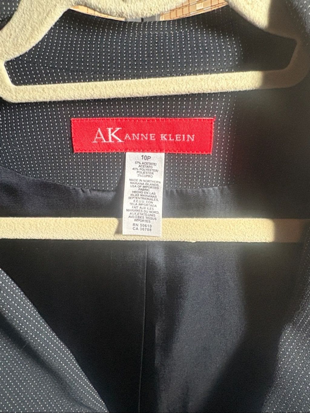 Anne Klein Anne Klein Black Blazer with White Trim petite Size L / US 10 / IT 46 - 3 Thumbnail
