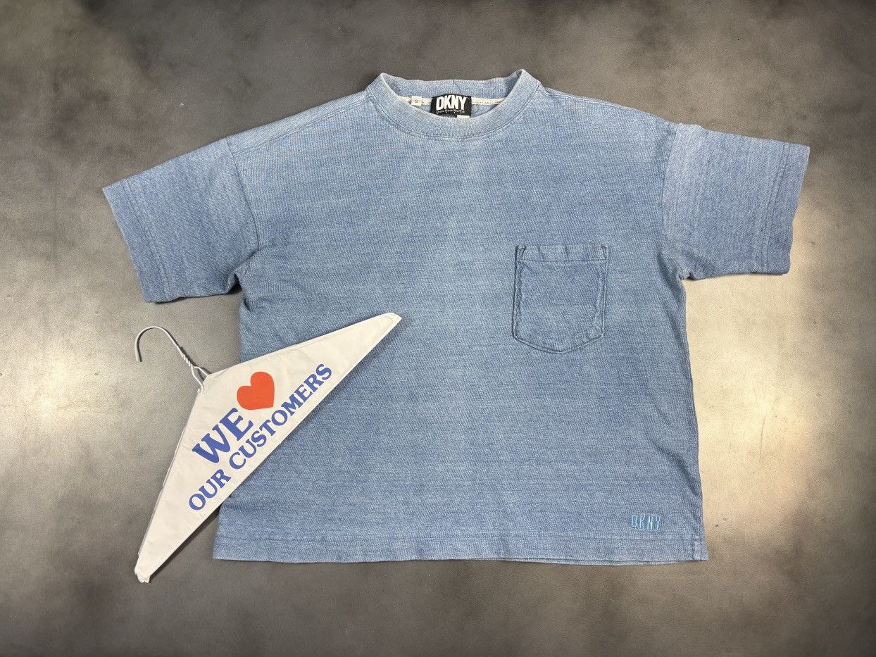 DKNY 1990s Vintage DKNY Tee Heather Crop Boxy Made in USA Donna K Size US S / EU 44-46 / 1 - 8 Thumbnail