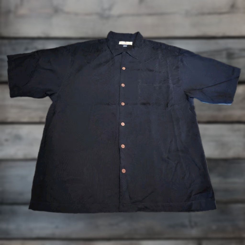 Tommy Bahama VINTAGE Tommy Bahama Men's Short Sleeve Shirt L Black Floral Silk Hawaiian 90s Retro Tropical Size US L / EU 52-54 / 3 - 1 Thumbnail