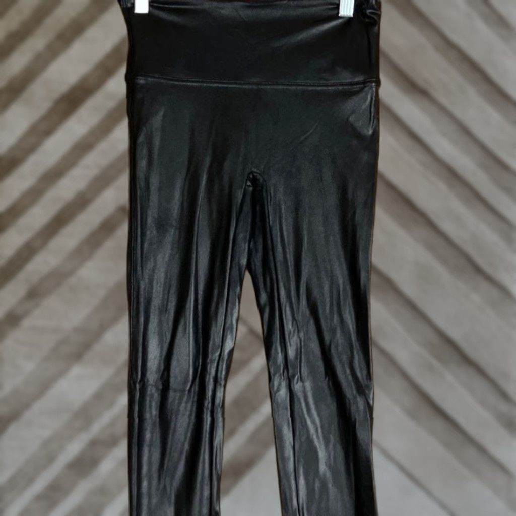 Spanx Spanx Womens Pants Black Faux Leather Pull On Skinny Leggings Stretch Small Size 28" / US 6 / IT 42 - 1 Thumbnail