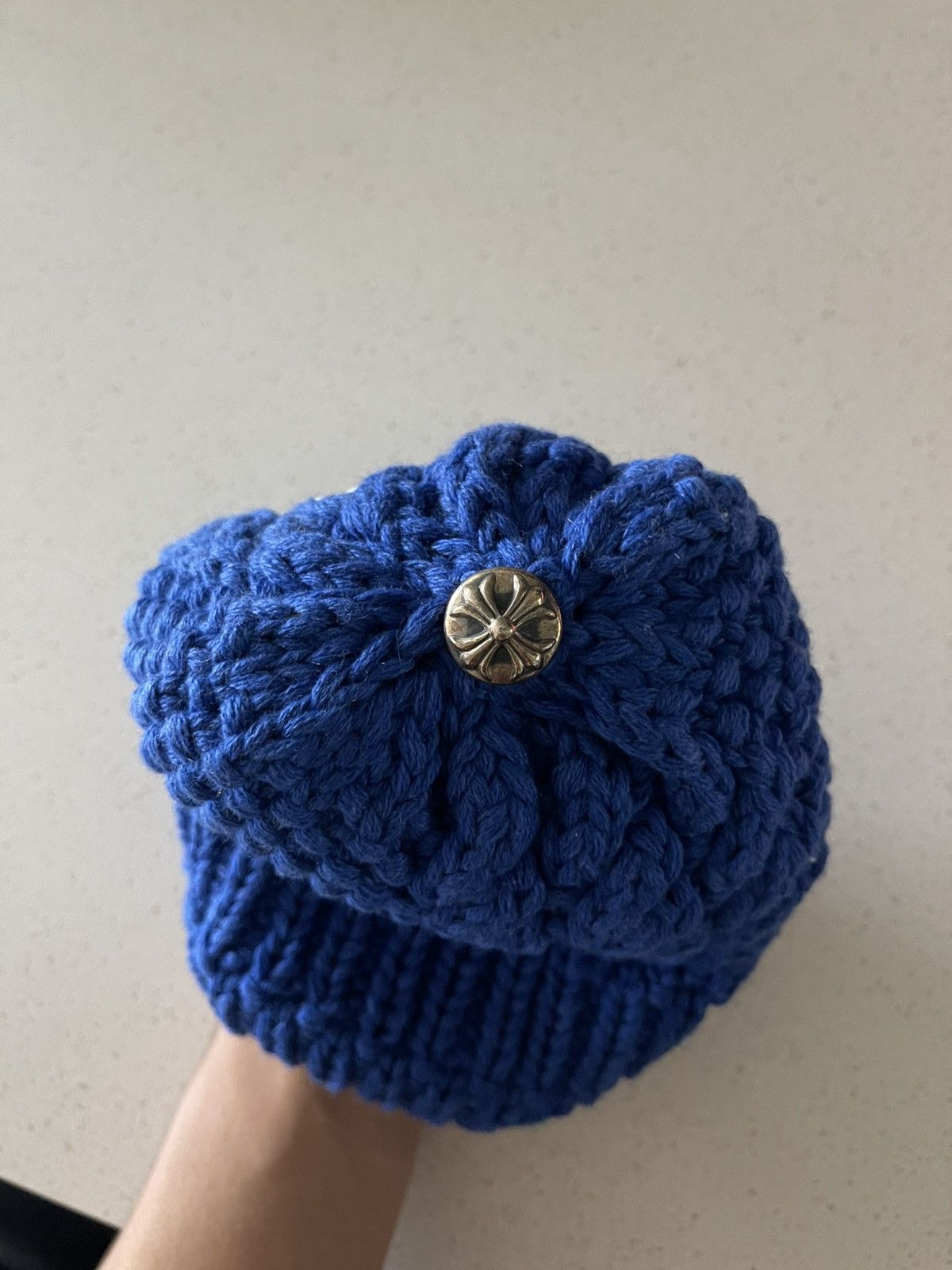 Chrome Hearts Chrome Hearts Knit Patch Blue Beanie Size ONE SIZE - 8 Thumbnail
