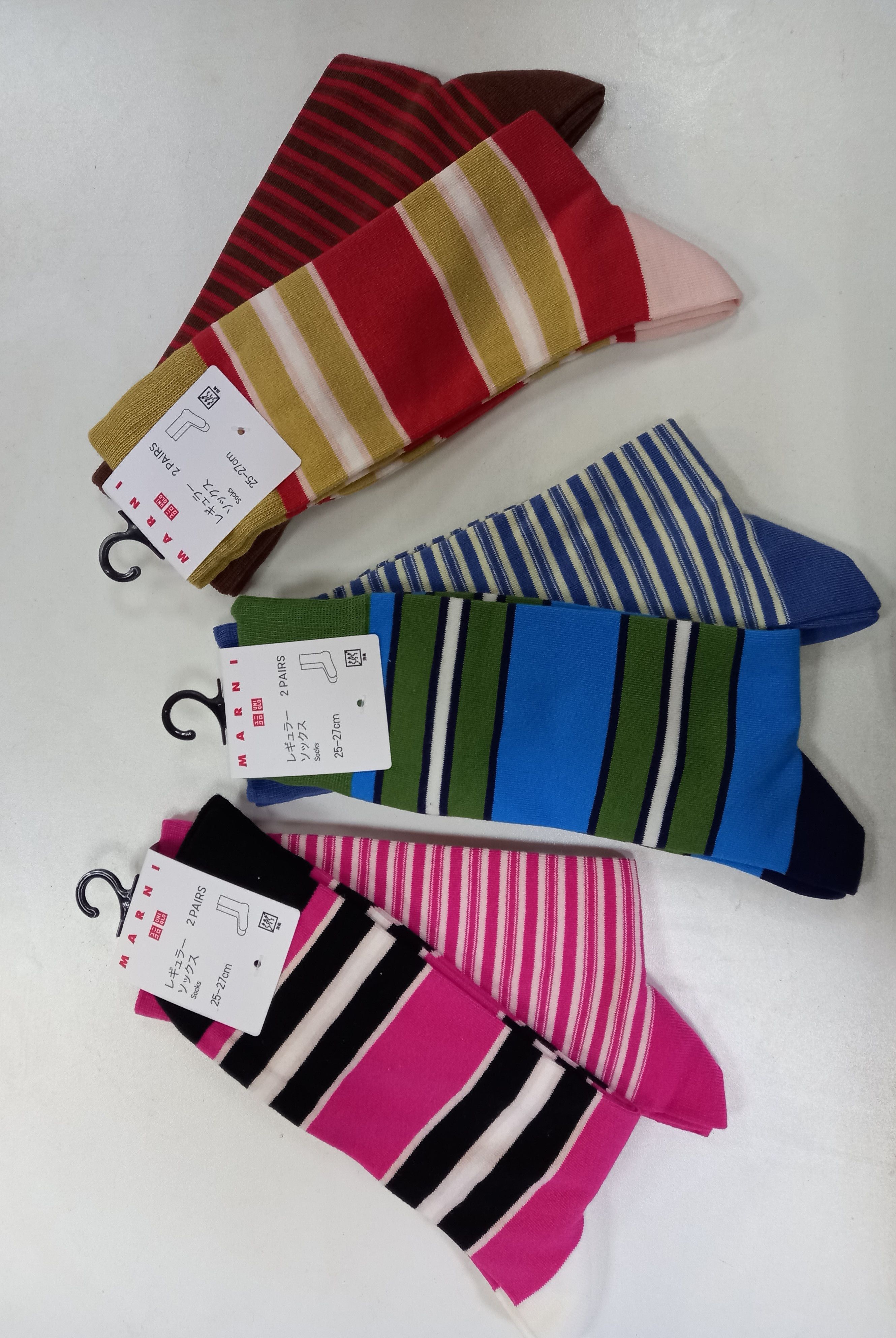 Marni NEW 6P UNIQLO x MARNI STRIPED SOCKS Size ONE SIZE - 1 Thumbnail