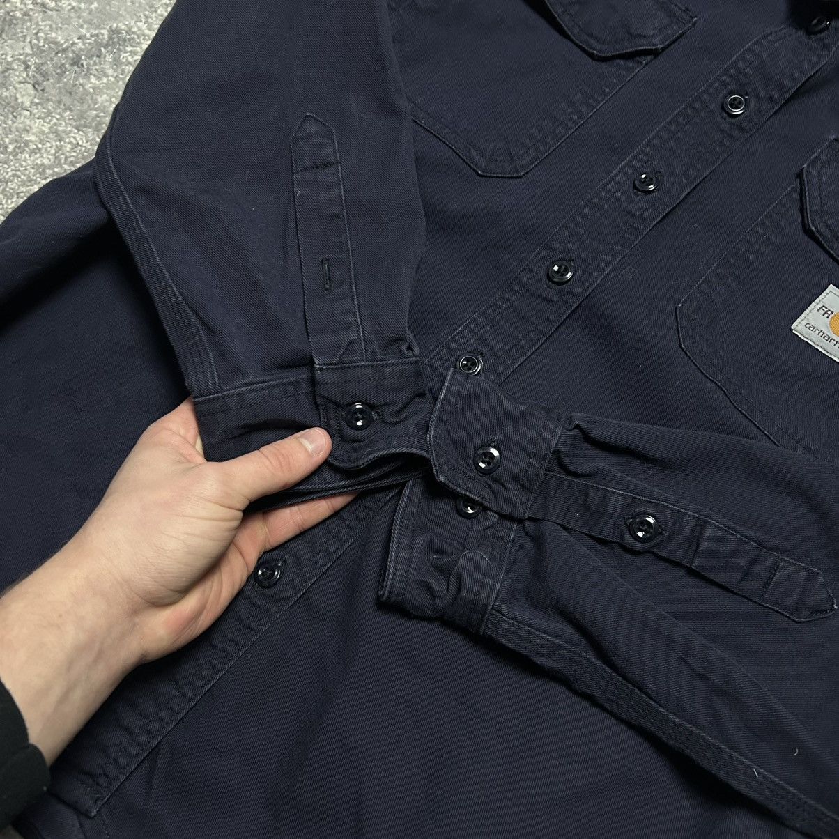 Carhartt Wip Vintage Carhartt Wip Patch Logo workwear button denim shirt Size US XL / EU 56 / 4 - 6 Thumbnail