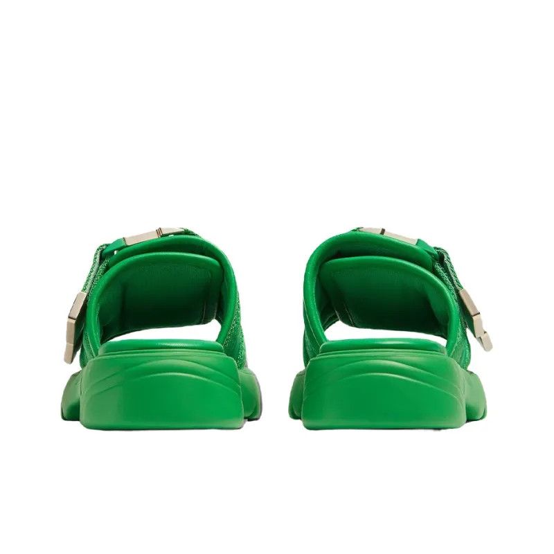Bottega Veneta o1n1vont1024 Flash Flat Sandals in Grass Size US 4 / IT 34 - 3 Thumbnail