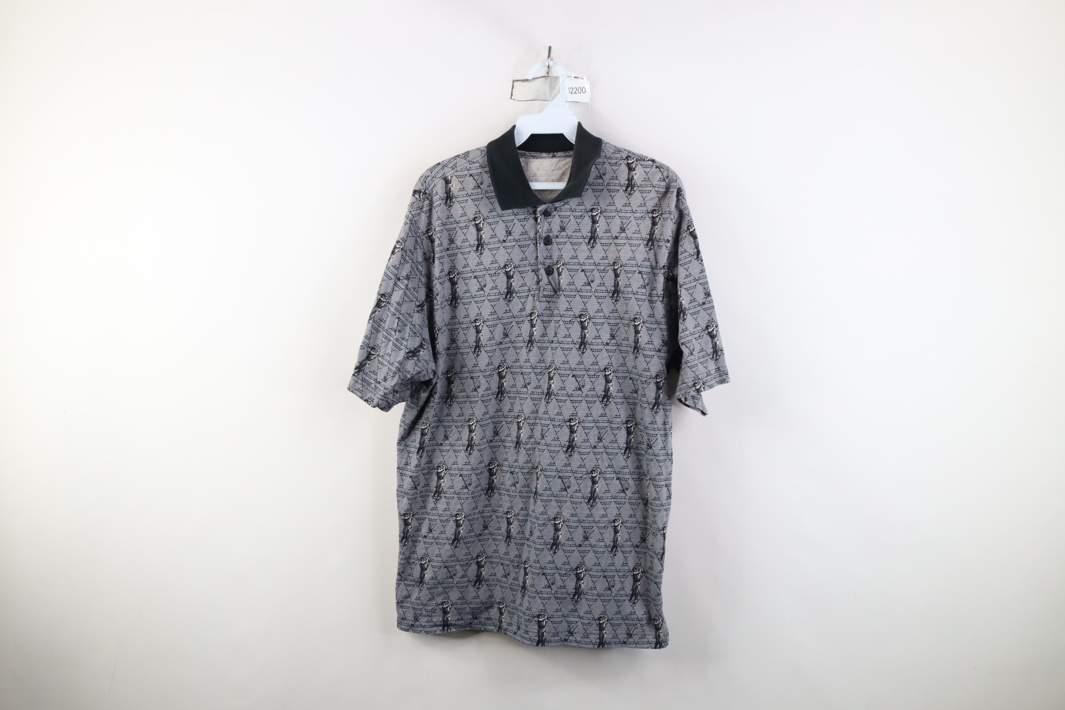 Vintage Vintage 90s Streetwear All Over Print Golf Polo Shirt Size US L / EU 52-54 / 3 - 1 Thumbnail
