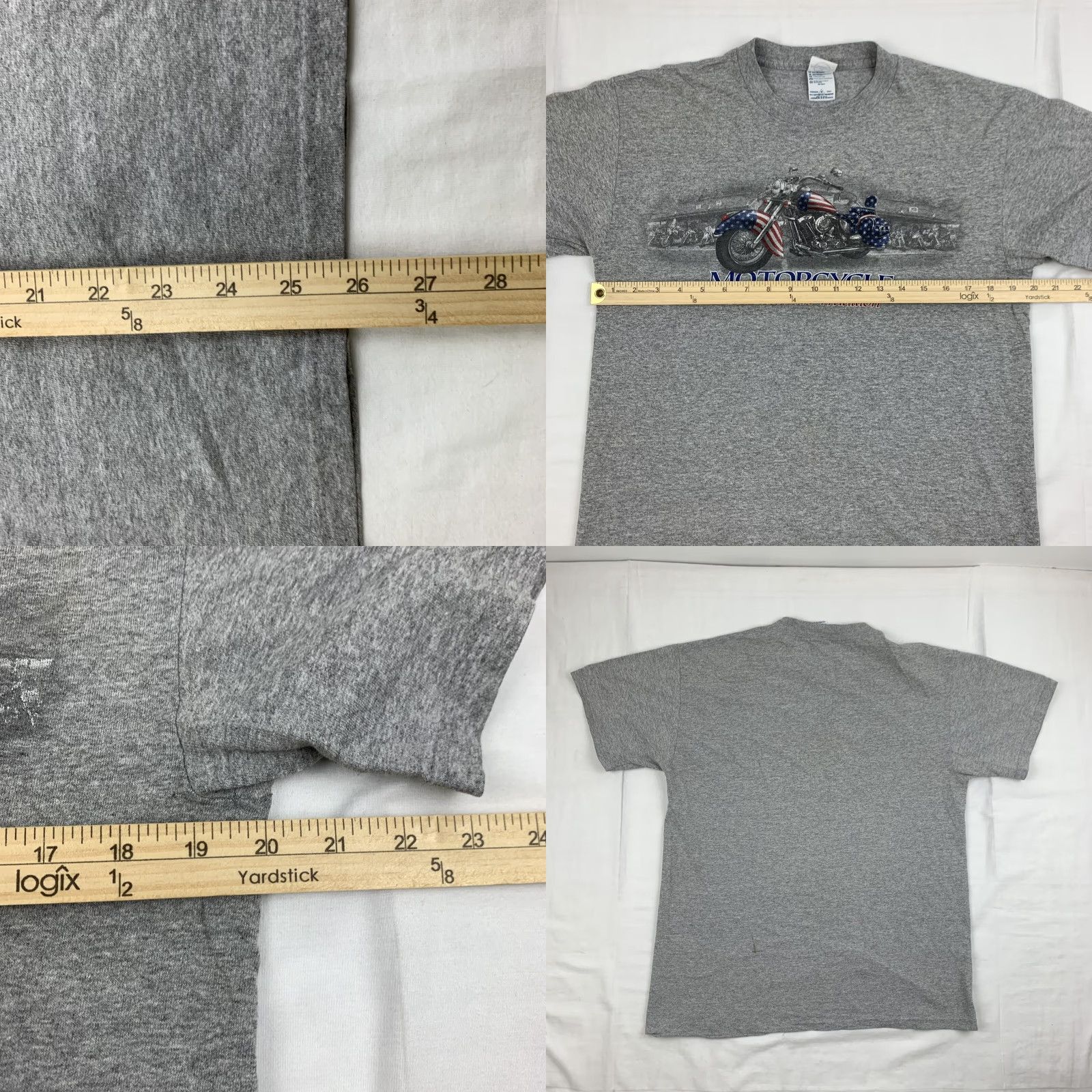 Delta VINTAGE Motorcycle T Shirt Adult Medium Gray An American Tradition USA Flag Y2K Mens Size US M / EU 48-50 / 2 - 8 Thumbnail
