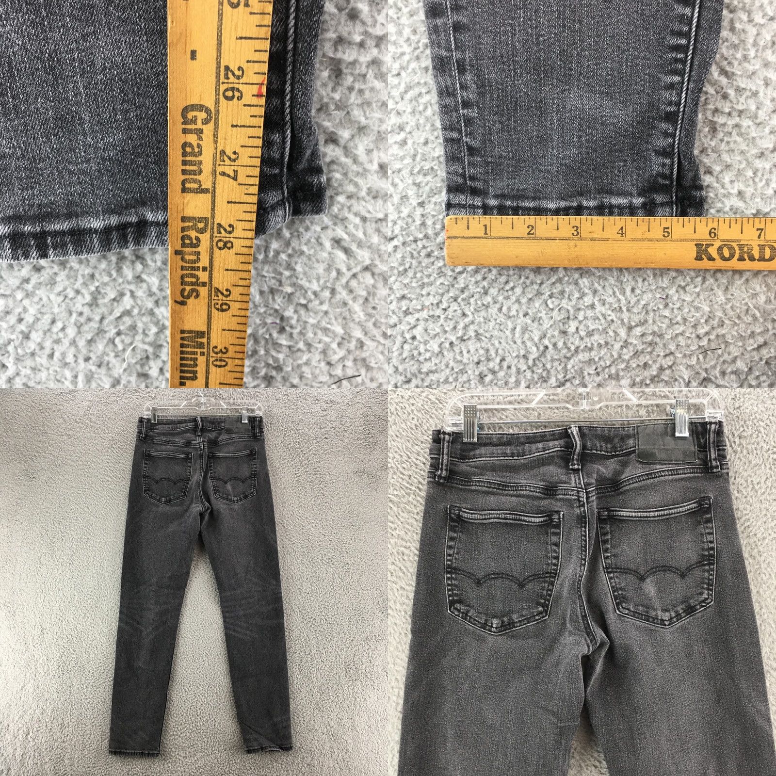 American Eagle Outfitters American Eagle Outfitters Tapered Jeans Mens 29x32 Grey Denim Zip 5-Pocket Regular Slim Shoes Zip Size US 29 - 8 Thumbnail