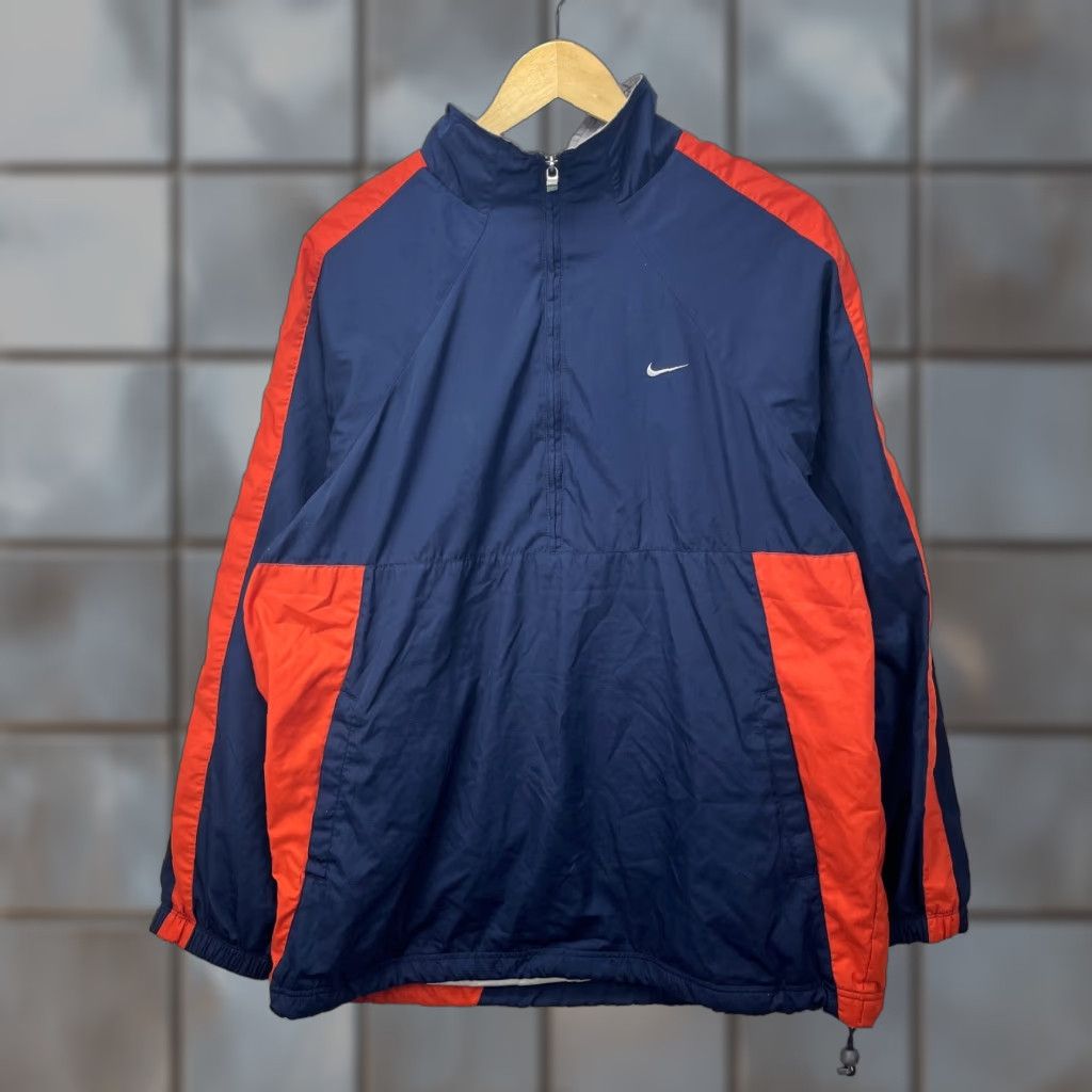 Nike VINTAGE Nike Track Windbreaker Jacket L Mens Blue Size US L / EU 52-54 / 3 - 1 Thumbnail