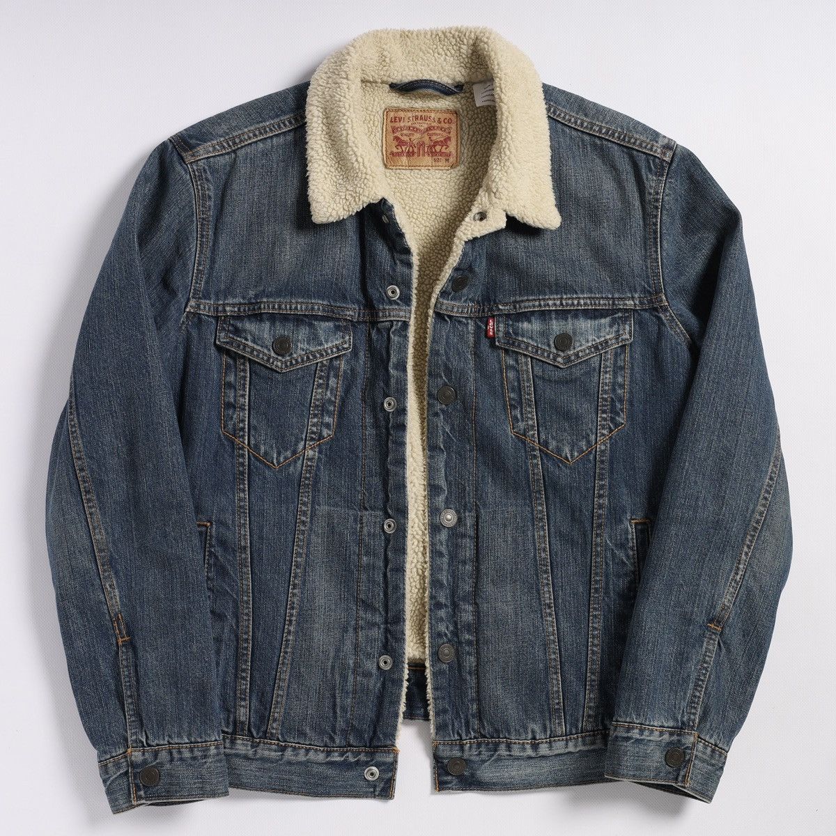 Levi's Levi’s Sherpa Denim Jacket Jeans Washed Blue Size US M / EU 48-50 / 2 - 1 Thumbnail