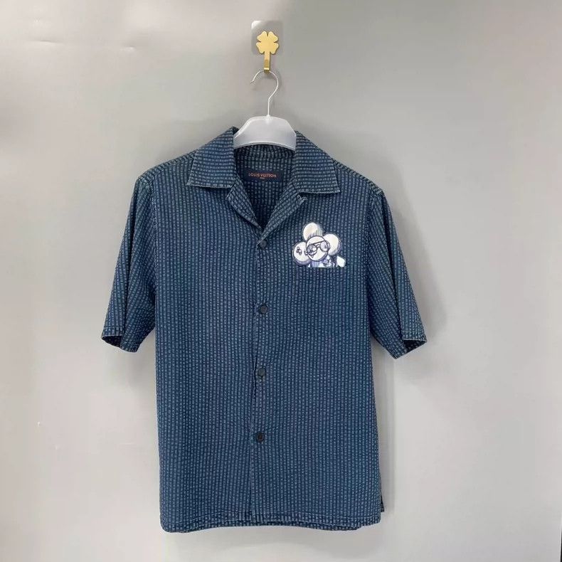 Louis Vuitton LOUIS VUITTON Sunflower Waffle Solid Short Sleeve Shirt 250 Size US M / EU 48-50 / 2 - 1 Thumbnail