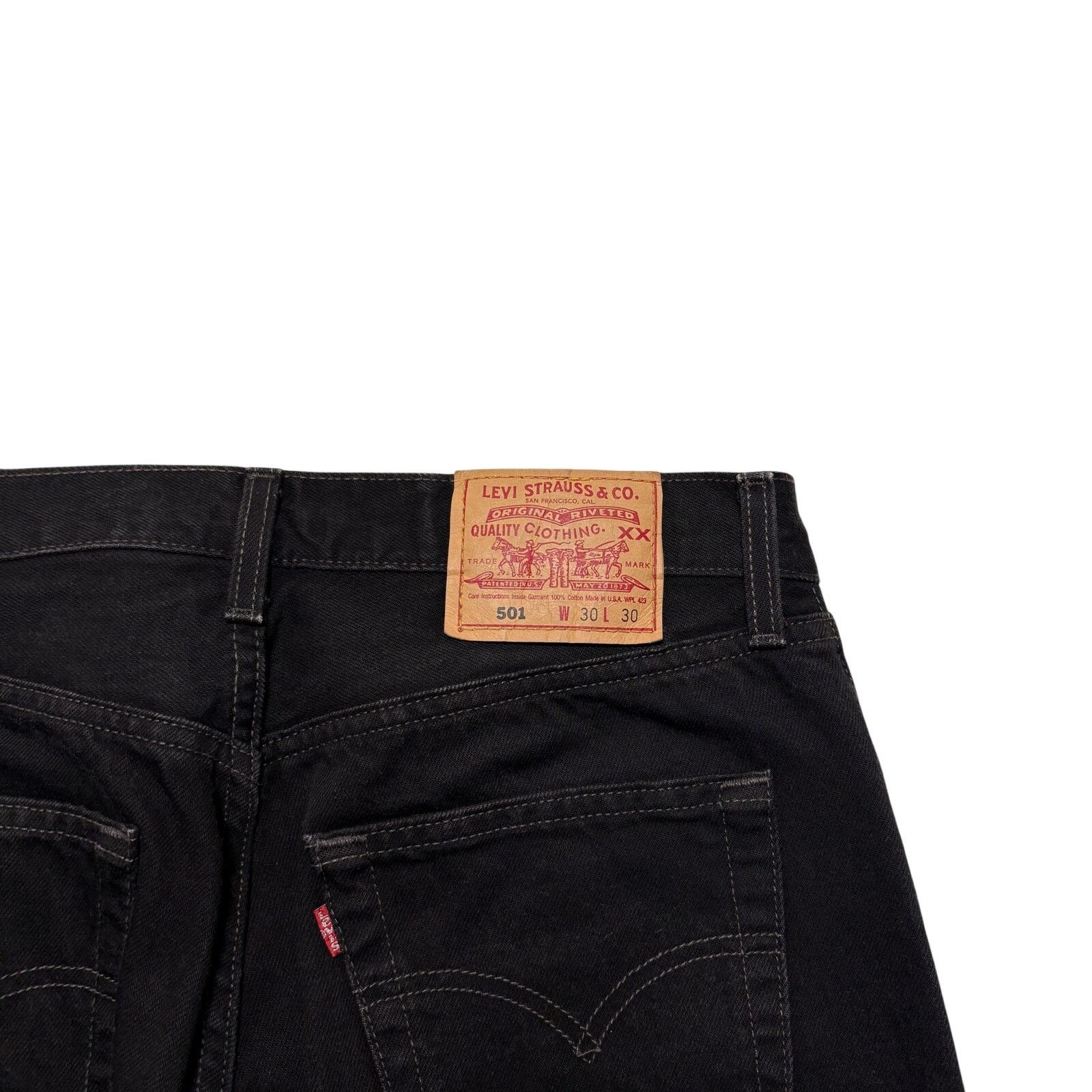 Levi's VTG 90s Levi's 501 Jeans Straight Leg Button Fly Black 30x30 Size US 30 / EU 46 - 6 Thumbnail