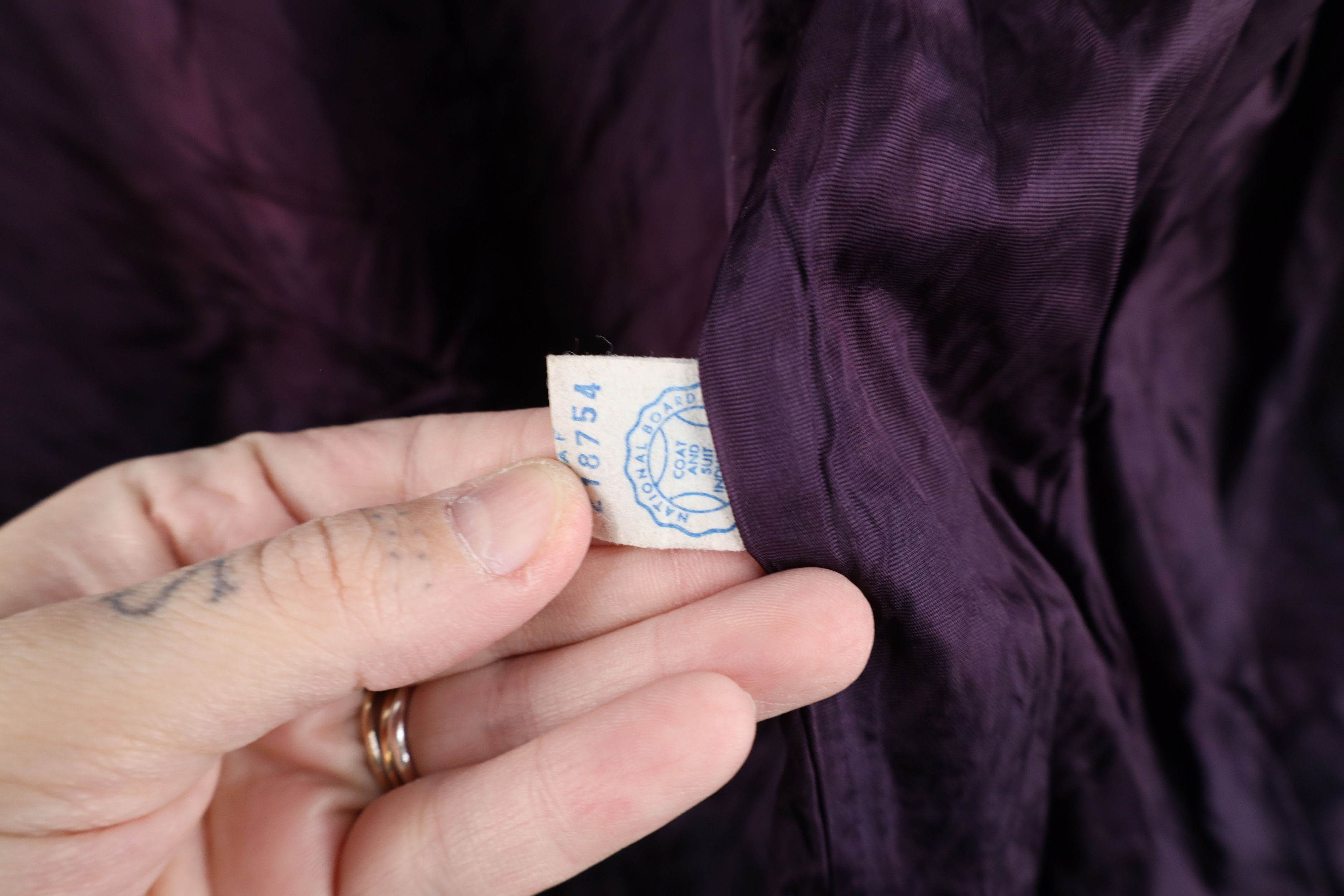 Vintage Vintage 40s 50s Rockabilly Tweed Satin Trim Coat Jacket USA Size L / US 10 / IT 46 - 10 Thumbnail