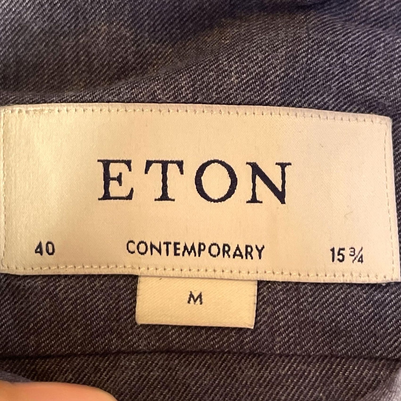 Eton Eton Shirt Mens Medium Blue Chambray Button-Down Collar 100% Cotton Long Sleeve Pocket Regular Fit Size US M / EU 48-50 / 2 - 2 Thumbnail