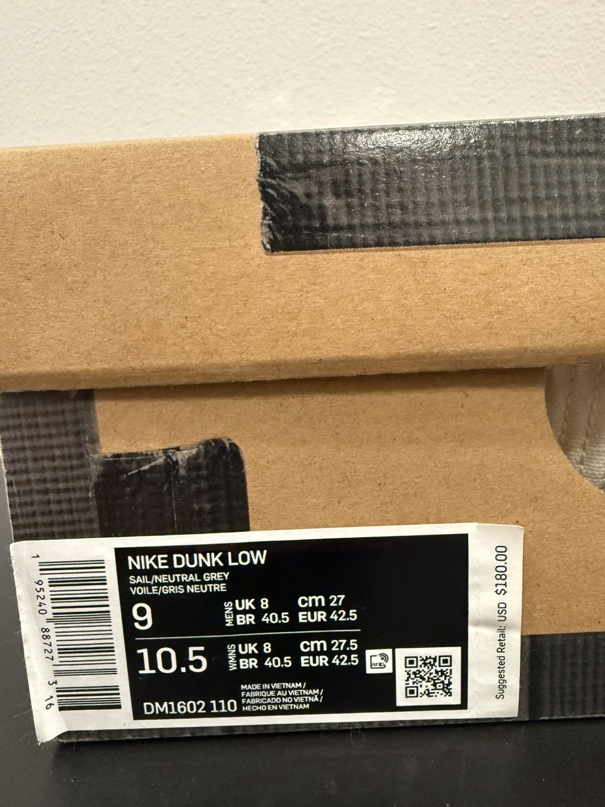 Nike × Off-White × Virgil Abloh Nike Dunk Low Sail/Neutral Grey Size US 9 / EU 42 - 7 Thumbnail
