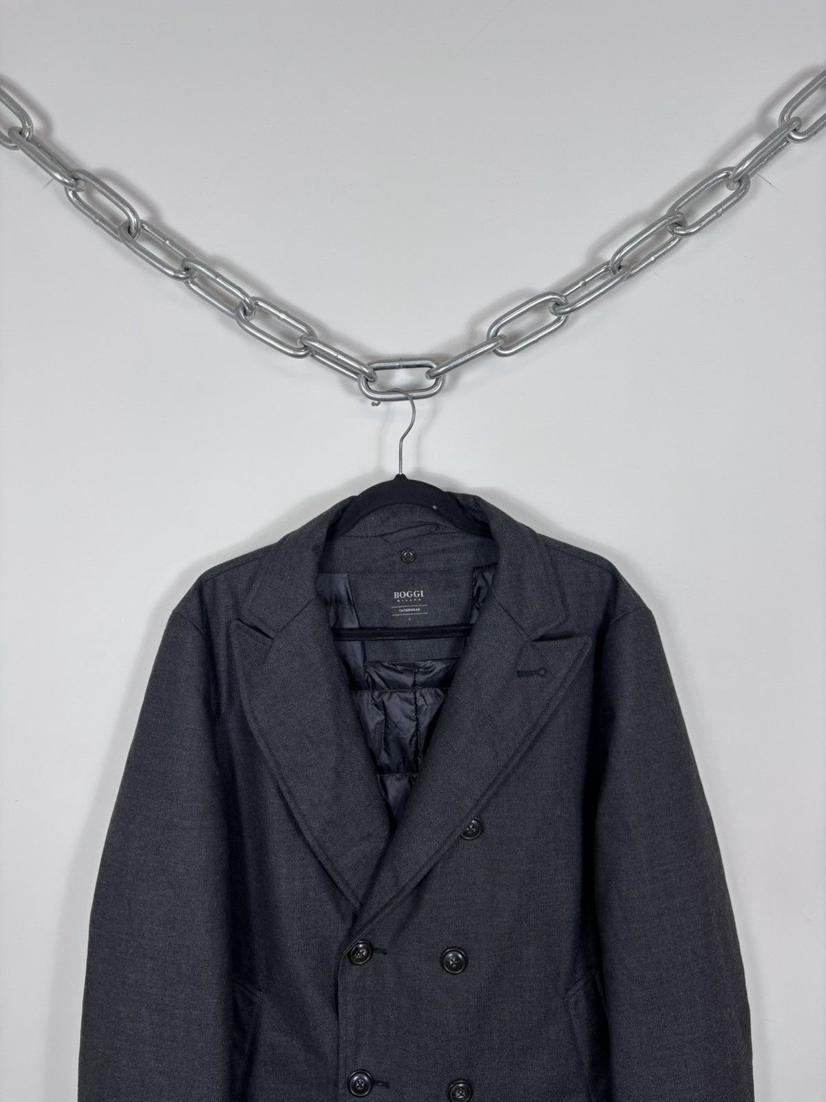 Boggi Boggi Milano Men’s Gray Water Repellent Down Wool Coat Size US L / EU 52-54 / 3 - 4 Thumbnail