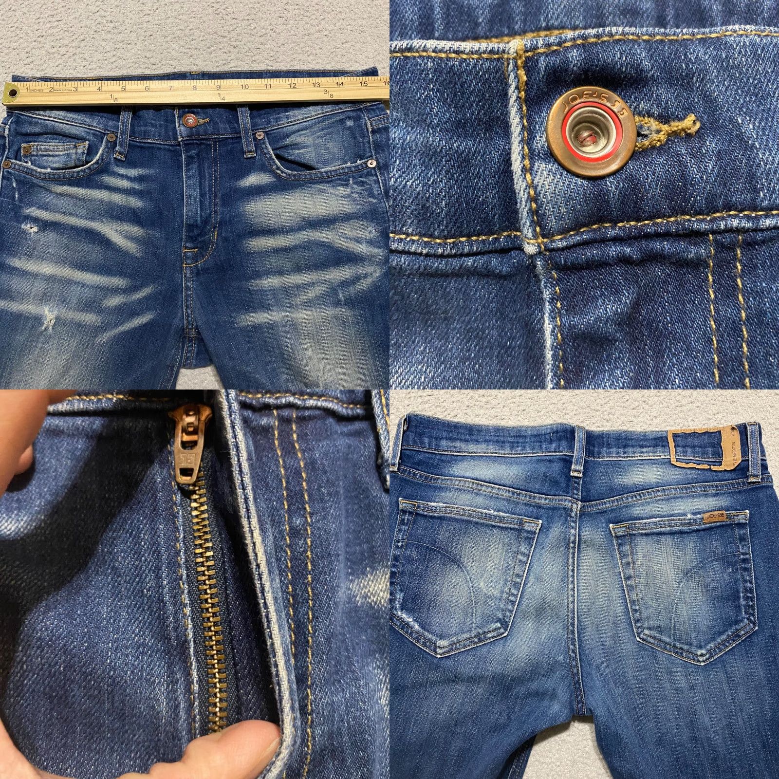 Vintage Joes Jeans Brixton Slim Straight Jeans Mens 30 Mid Rise Blue Denim Distressed Size US 30 / EU 46 - 8 Thumbnail