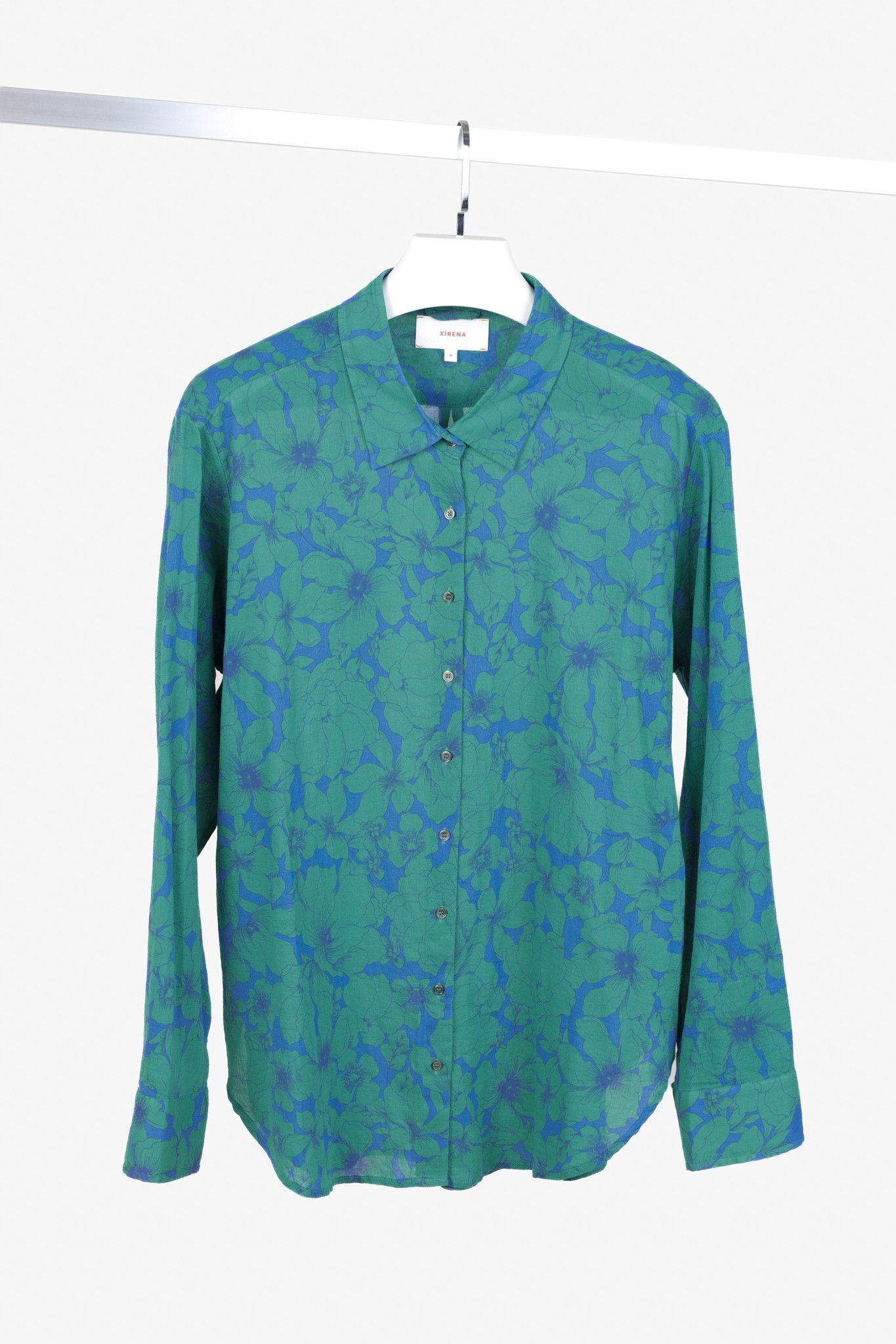 Xirena Xirena Blue Green Floral Button Up Shirt Size M / US 6-8 / IT 42-44 - 1 Thumbnail