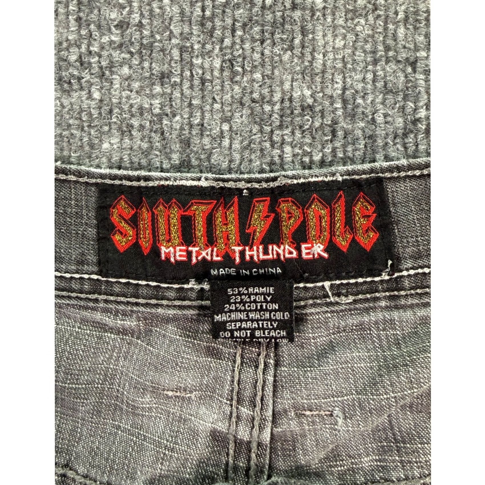 Southpole Southpole Metal Thunder Denim Shorts Mens Size 48 Gray Baggy Raw Hem Y2K Streetwear Size US 32 / EU 48 - 5 Thumbnail