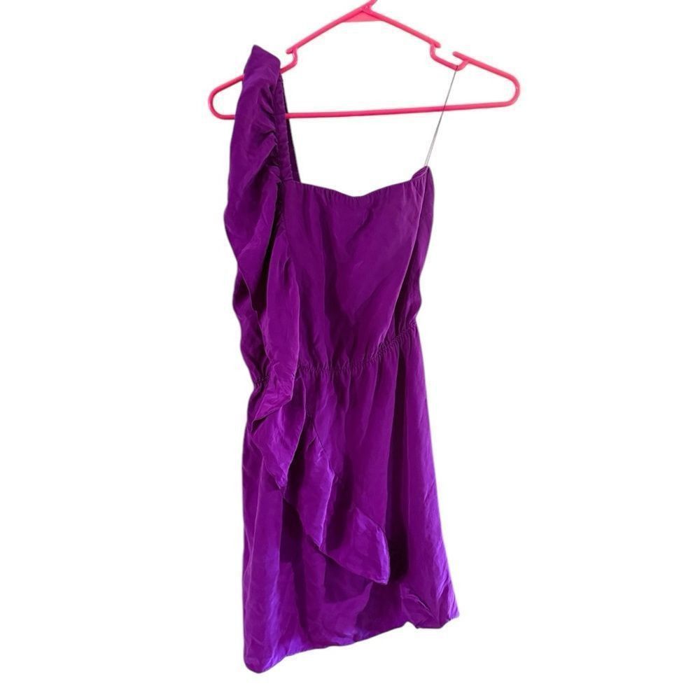 Other Purple Asymmetrical Ruched Mini Dress Size XS / US 0-2 / IT 36-38 - 1 Thumbnail