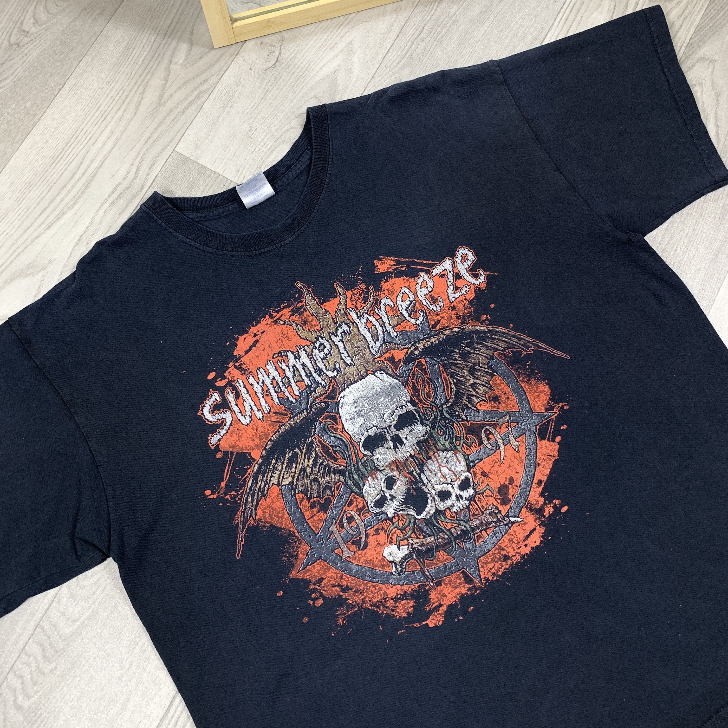 Vintage Vintage Summer Breeze 90s Graphic Rock Band Black Tee Shirt Size US XL / EU 56 / 4 - 10 Thumbnail