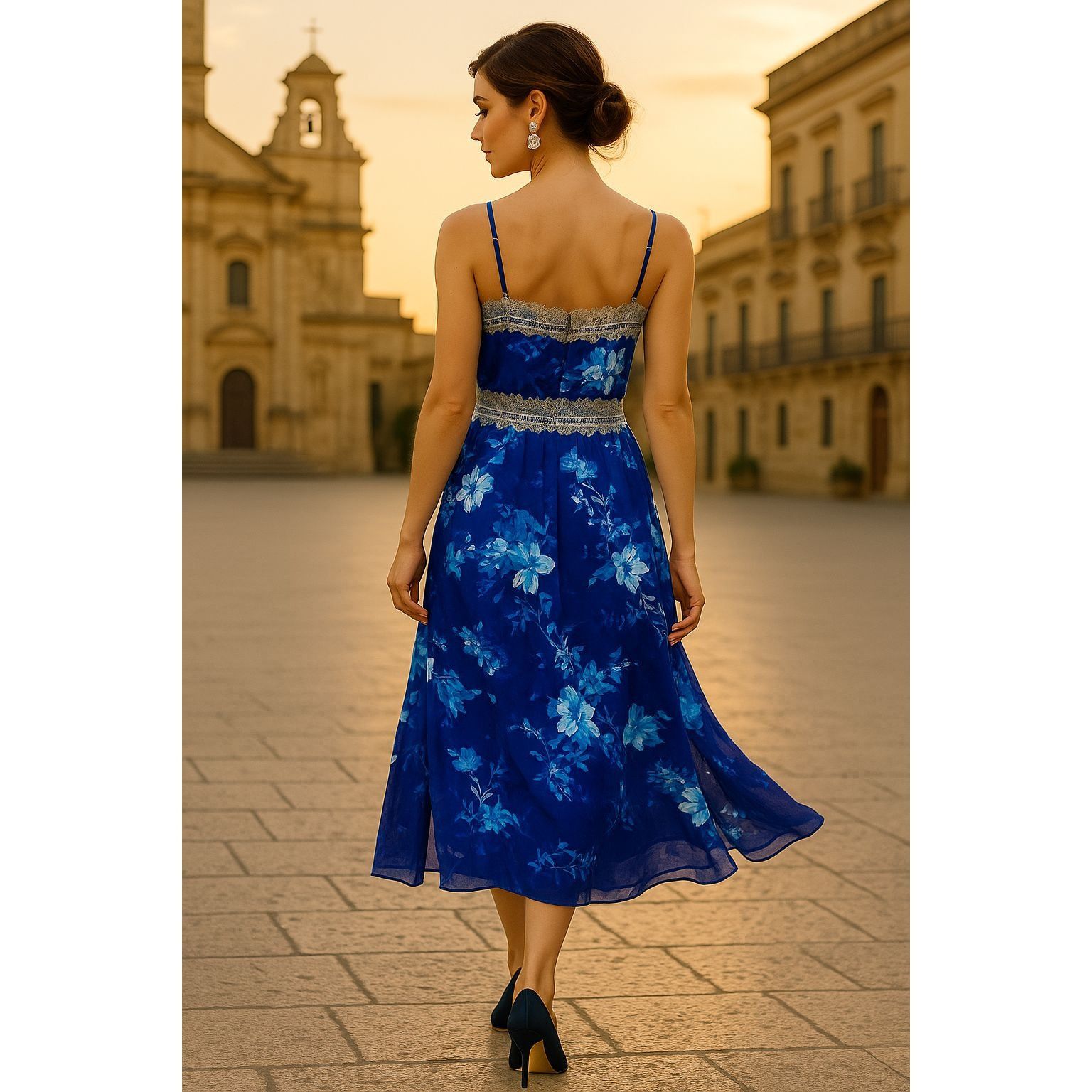 Other Twelfth Street by Cynthia Vincent Small Navy Floral Silk Max Size S / US 4 / IT 40 - 4 Thumbnail