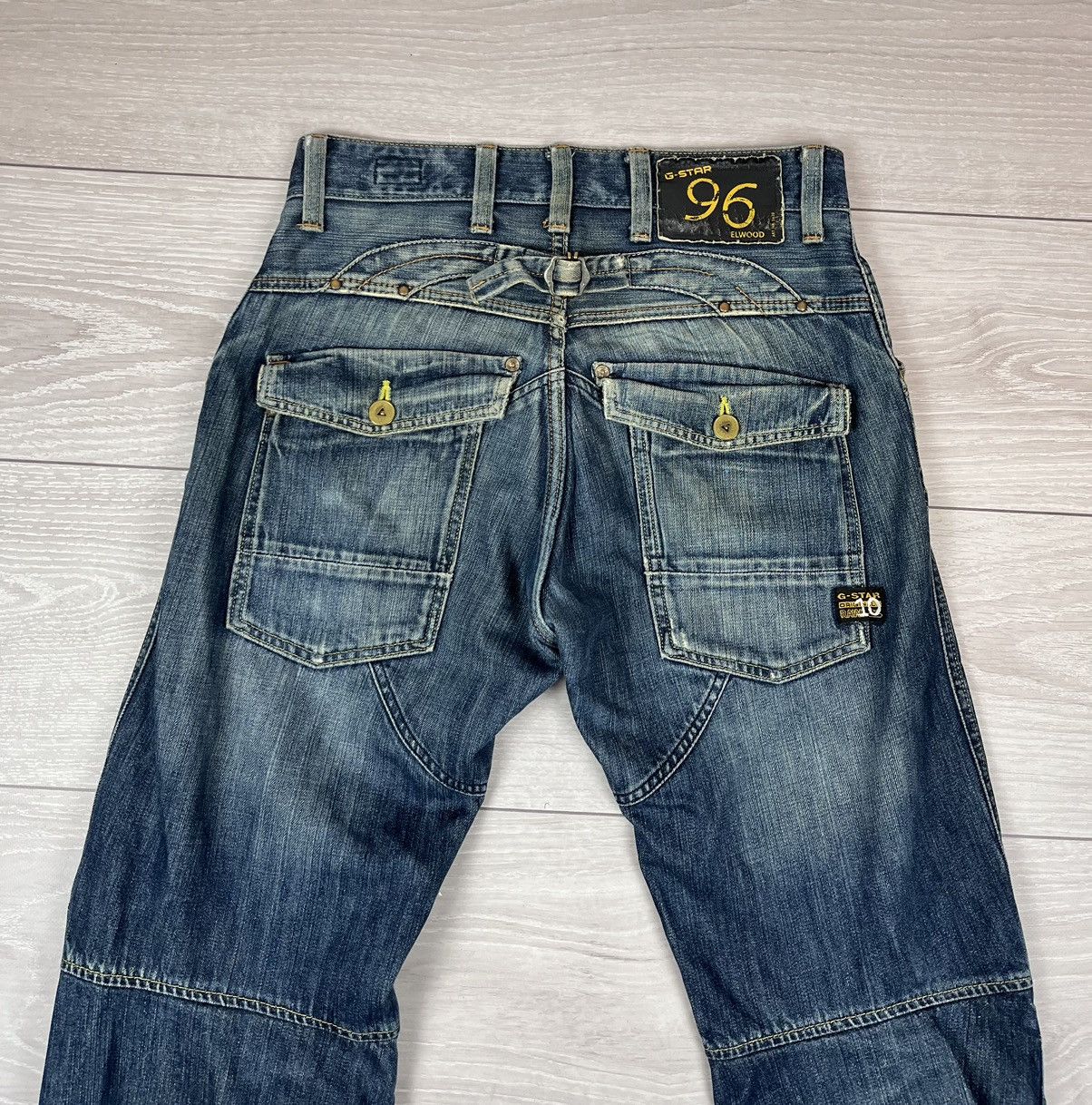 G-Star G Star Raw Elwood Denim Loose Fit Washed Distressed Pants Size US 31 - 2 Thumbnail