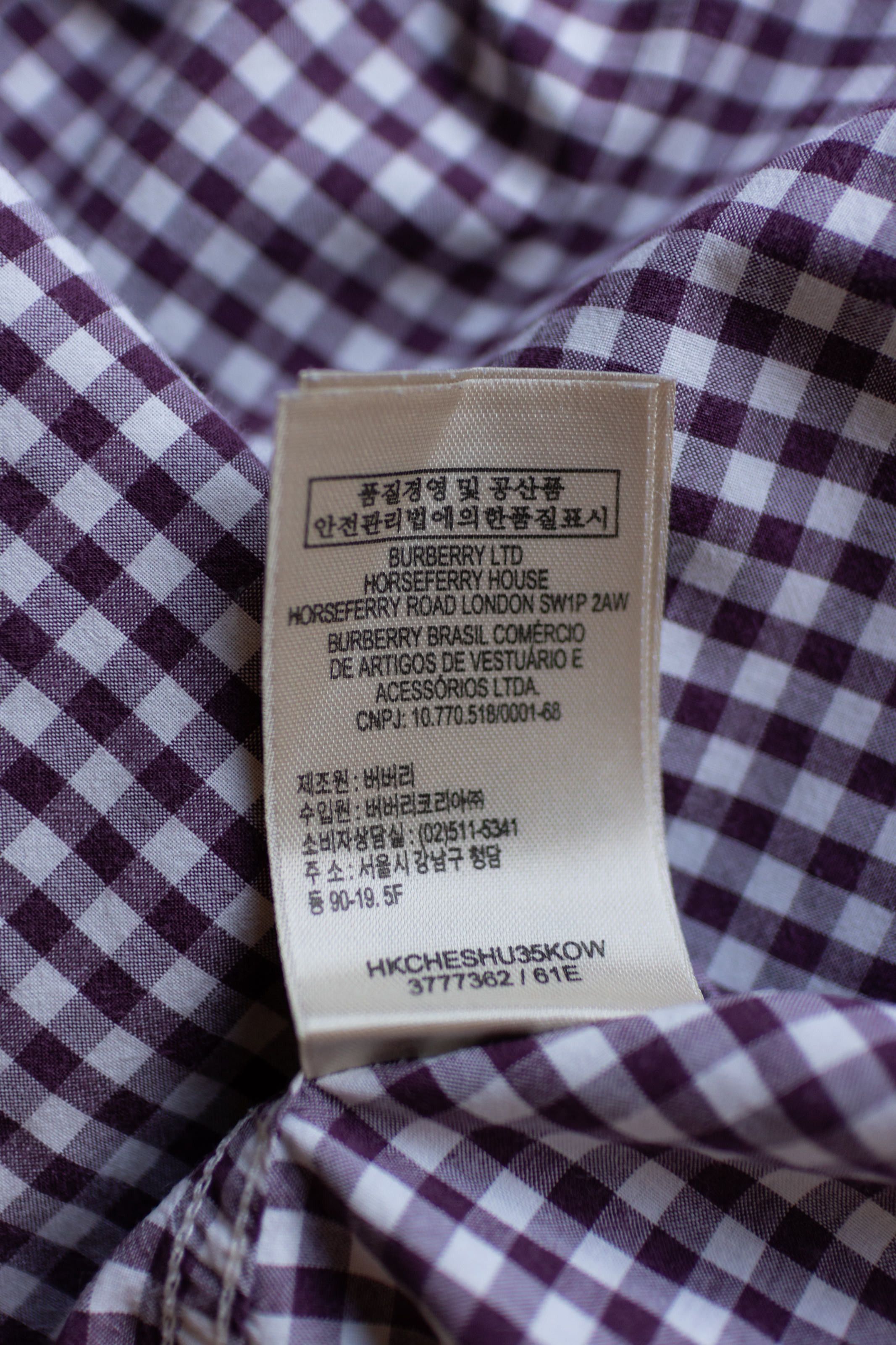 Burberry Purple Gingham Check Shirt Size US S / EU 44-46 / 1 - 6 Thumbnail