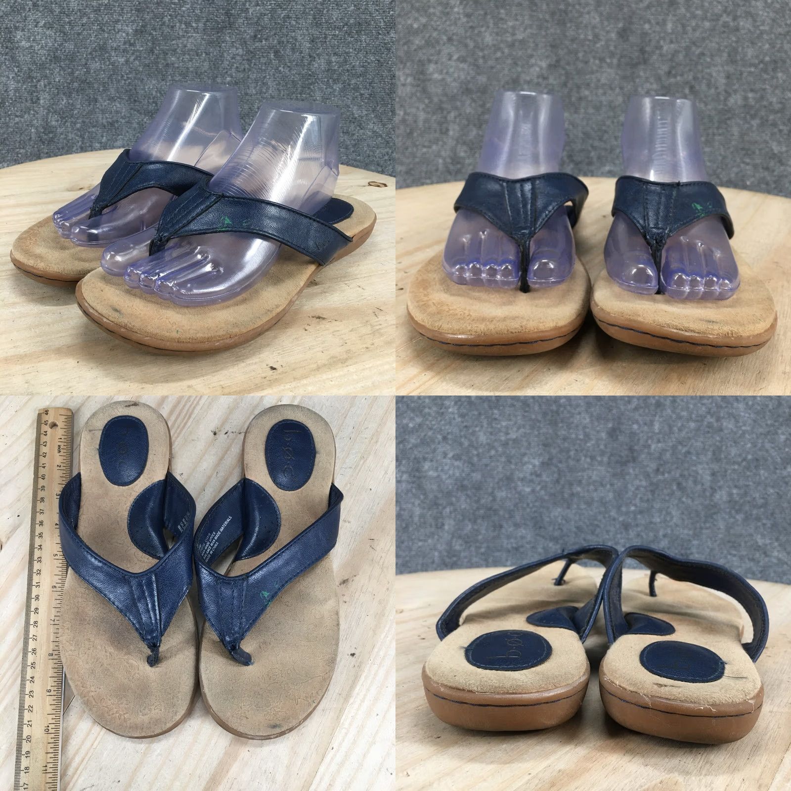Born Born Concept Sandals Womens 8M Zita Slip On Thong Flats Blue Faux Leather Size US 8 / IT 38 - 8 Thumbnail