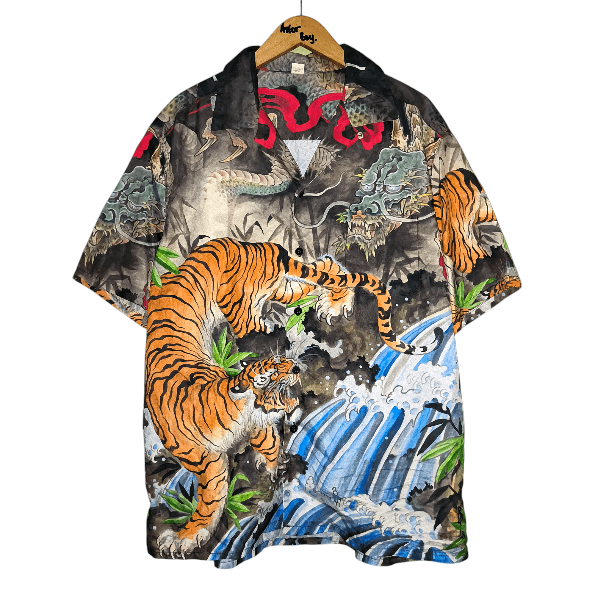 Other Tiger and Dragon Open Collar Shirt wackomaria style Size US XL / EU 56 / 4 - 1 Thumbnail