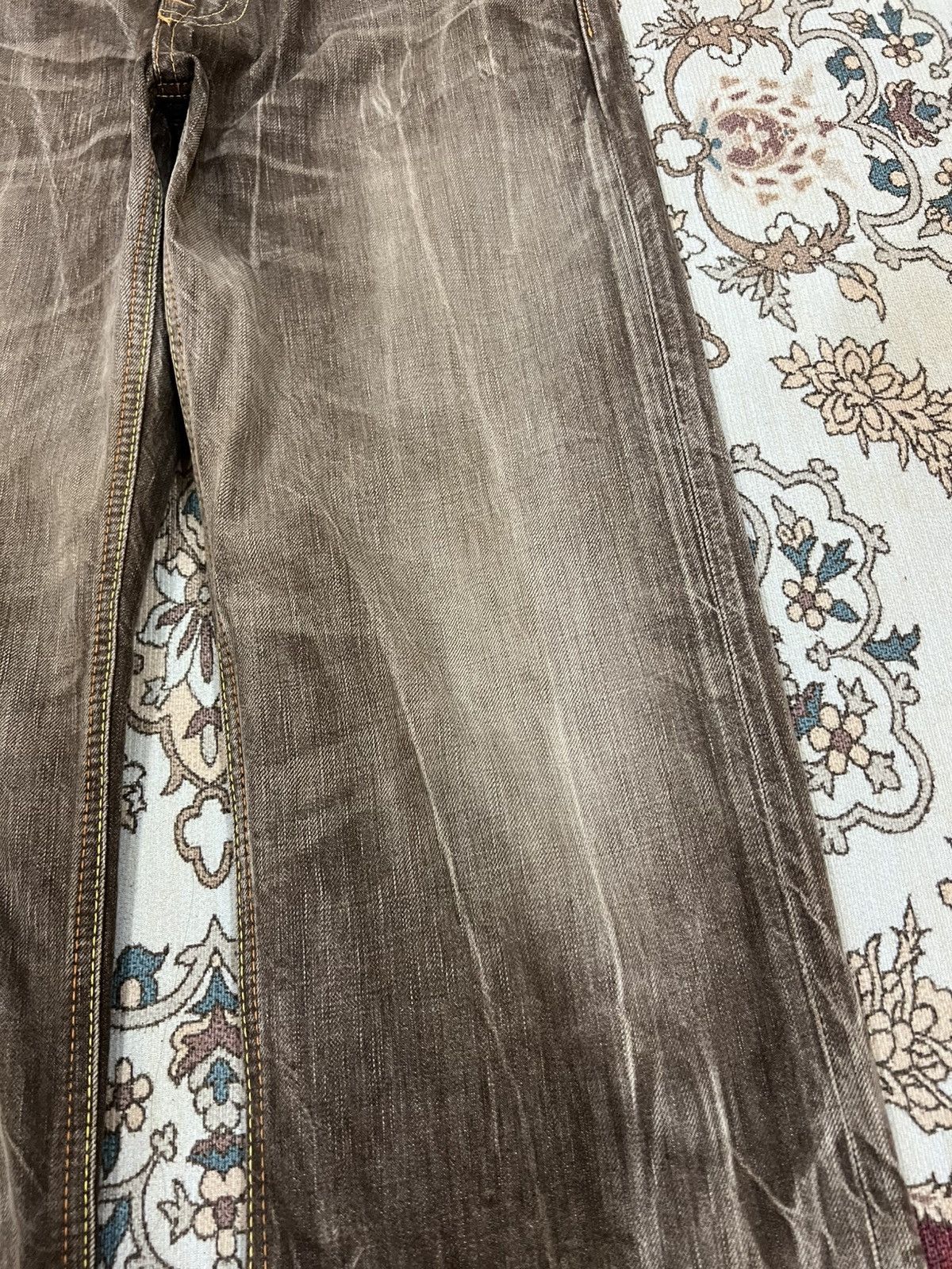 Edwin 💥Flare💥Vintage Edwin 503 Blue Trip Faded Flare Denim Jean Size US 31 - 6 Thumbnail