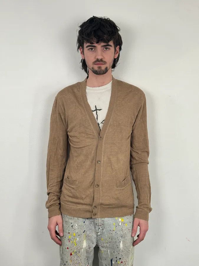 Dolce & Gabbana 2010s Dolce & Gabbana Beige Minimalist Cardigan Sweater Size US M / EU 48-50 / 2 - 2 Thumbnail