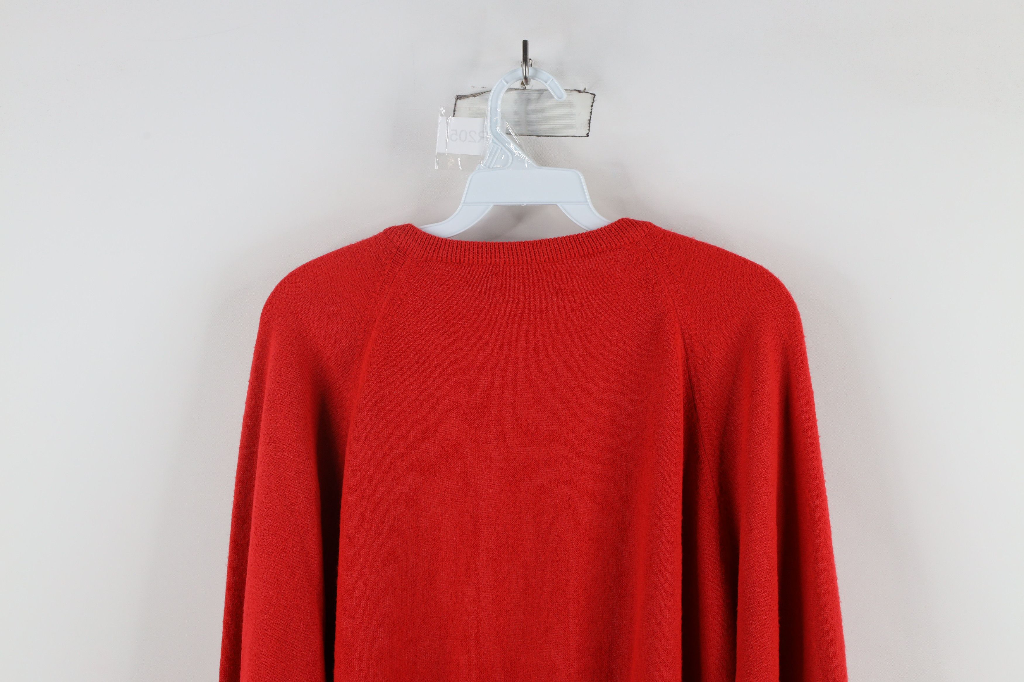 Vintage Vintage 70s Streetwear Soft Knit V-Neck Sweater Red USA Size US L / EU 52-54 / 3 - 7 Thumbnail