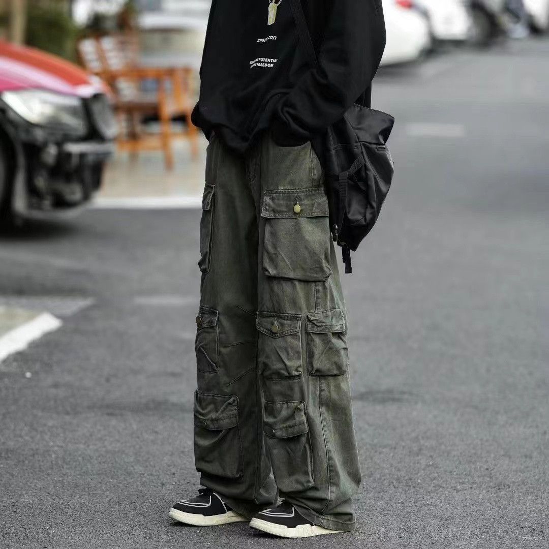Japanese Brand × Jean Workwear Pants Green Loose Street Size US 32 / EU 48 - 3 Thumbnail