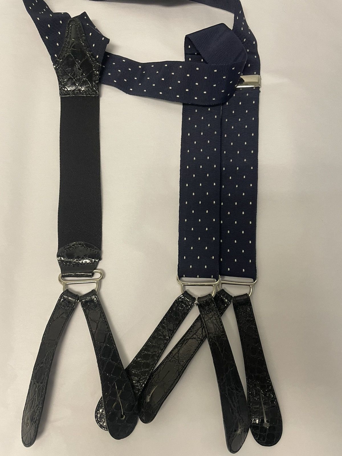 Polo Ralph Lauren × Vintage Polka Dot Print Suspenders with Genuine Alligator Trim Size ONE SIZE - 5 Thumbnail
