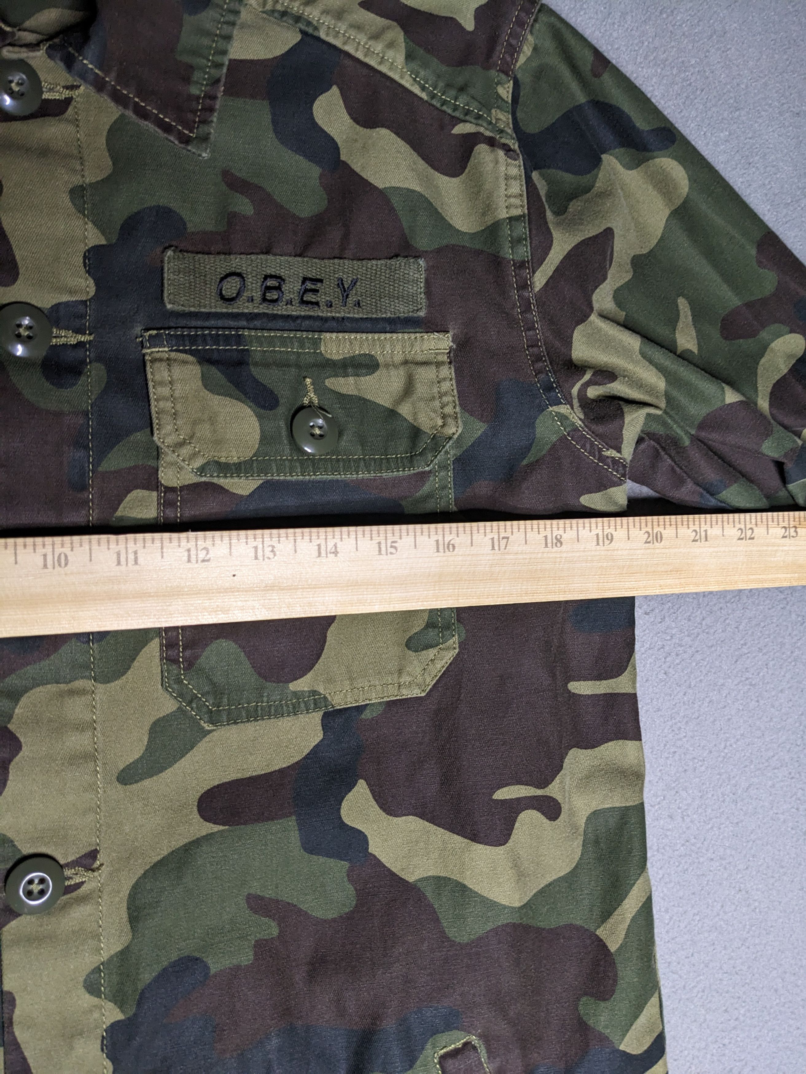 Obey Obey Woodland Camo Field Jacket Mens Small Military Shirt Size US S / EU 44-46 / 1 - 14 Thumbnail