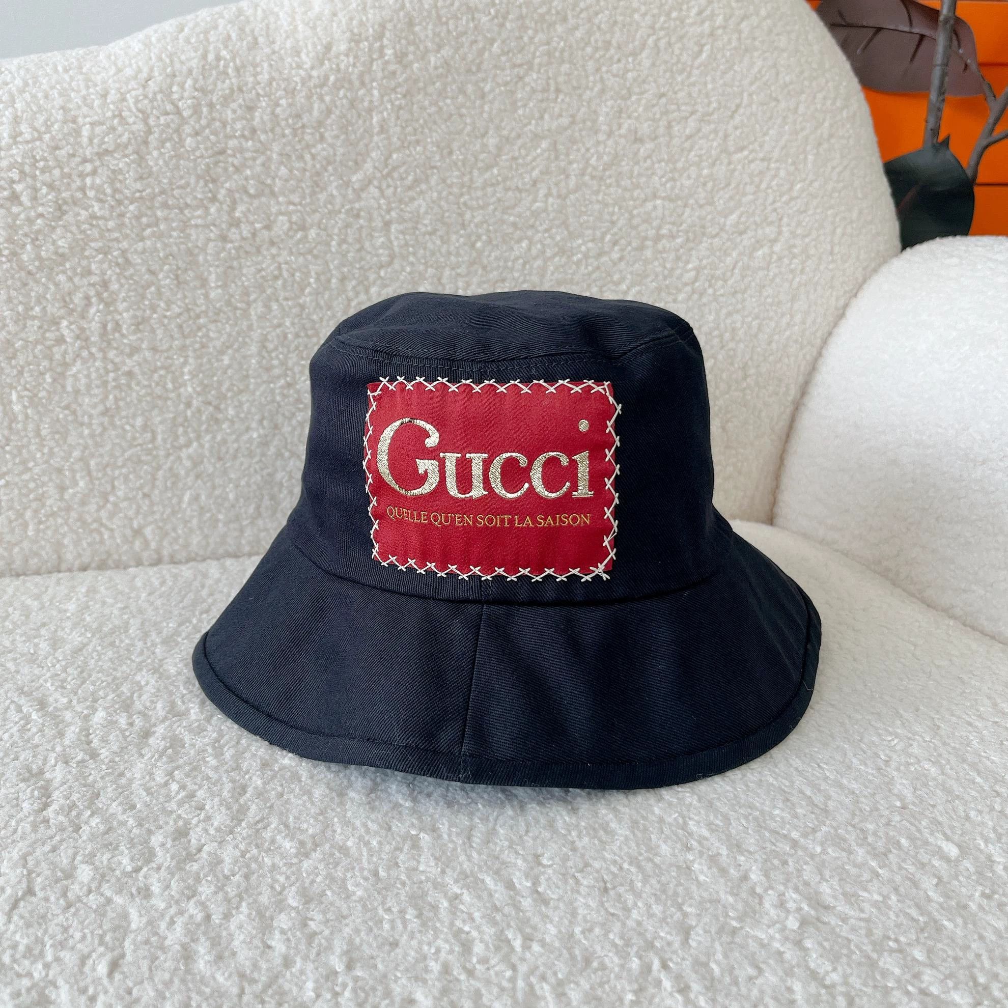 Gucci Gucci Black Bucket Hat M (58) Size ONE SIZE - 1 Thumbnail