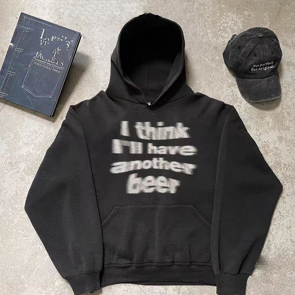 Vintage Black washed retro letter print hoodie y2k Size US M / EU 48-50 / 2 - 1 Thumbnail