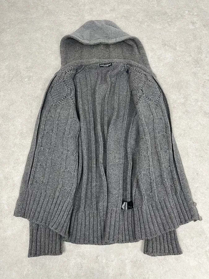 Dolce & Gabbana 2010s Dolce & Gabbana Grey Wool Zip-up Hoodie Size US L / EU 52-54 / 3 - 8 Thumbnail