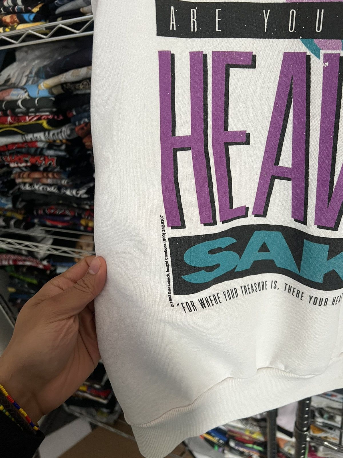 Jerzees 1992 What are you Doing for Heaven’s sake? Jesus Crewneck Size US L / EU 52-54 / 3 - 3 Thumbnail