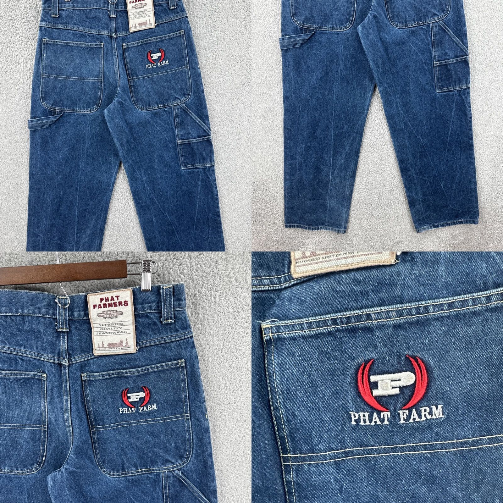 Phat Farm VINTAGE Phat Farm Jeans Mens 36x30 Hip Hop 90s Baggy Wide-Leg Blue Denim Shirt? Size US 36 / EU 52 - 8 Thumbnail