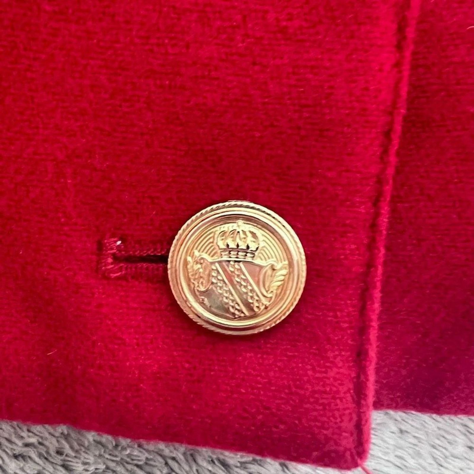 Bill Blass VTG bill blass Red Cropped Bomber Jacket Gold Buttons Size XL / US 12-14 / IT 48-50 - 11 Thumbnail