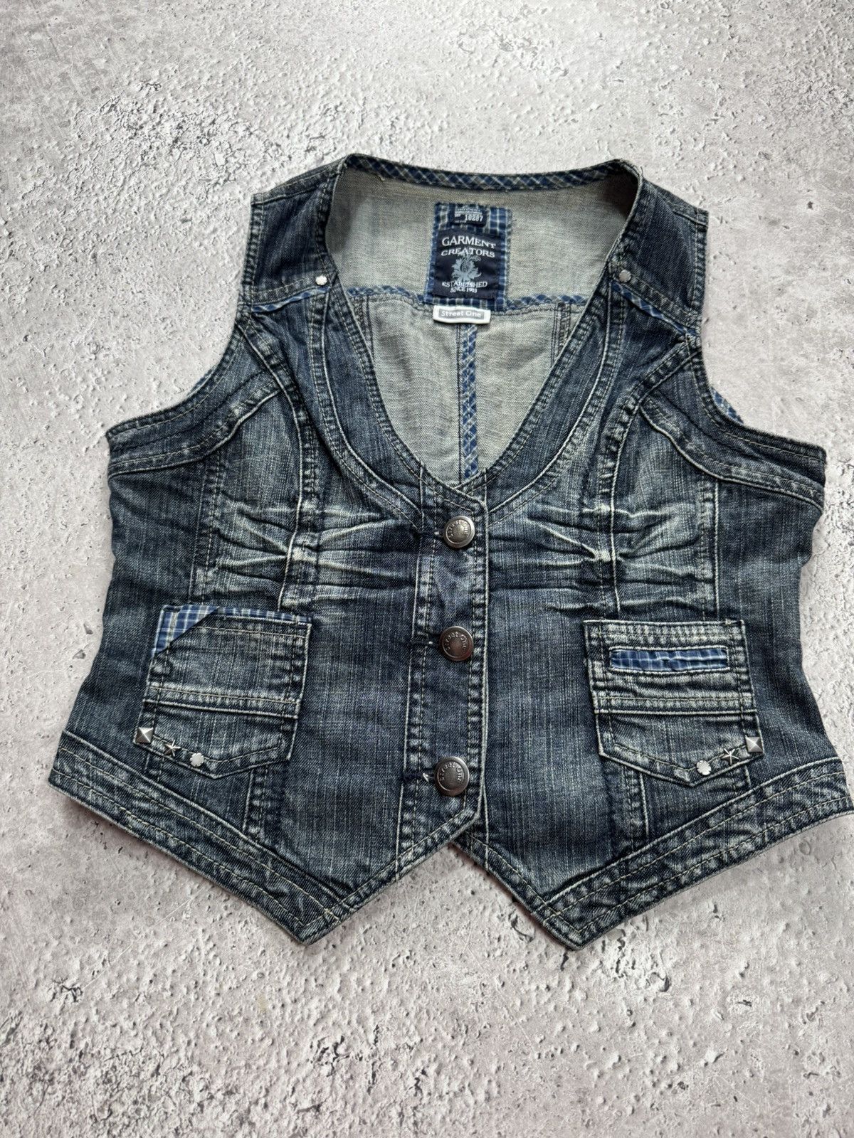 Other Vintage Cropped Denim Vest Women Biker Moto Y2K Blue Jean Size S / US 4 / IT 40 - 4 Thumbnail