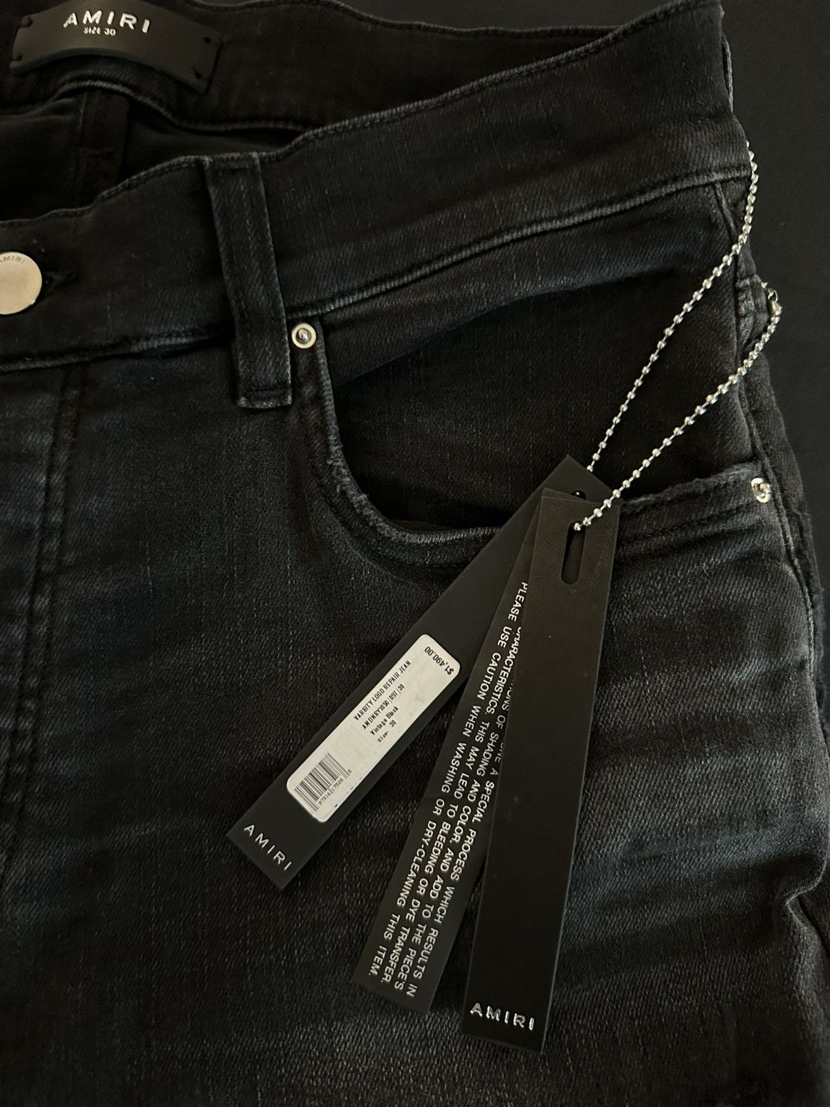 Amiri Amiri Varsity Logo Repair Skinny Jeans Size US 30 / EU 46 - 5 Thumbnail